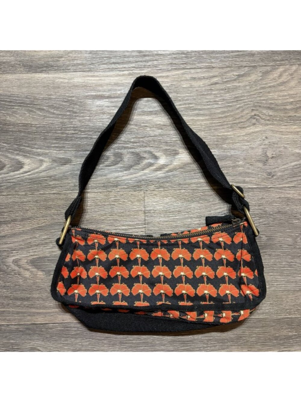 Vintage GAP Baguette Mini Poppy Shoulder Bag Purse Cargo Front Pockets Y2K 00s - Picture 3 of 12